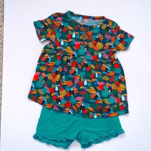 Posh Peanut Rio Print Short Sleeve Top & Matching Ruffle Shorts 2T